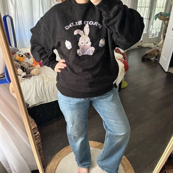 Prod BLDG Women’s Black 2 Bunny Cupcake Sweatshirt - Picture 2 of 8